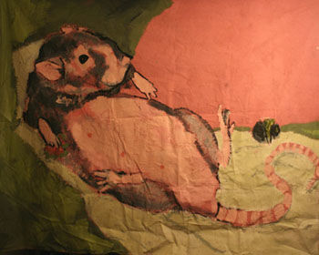 Painting titled "Venus Rat" by Danielle Wilbert, Original Artwork, Oil
