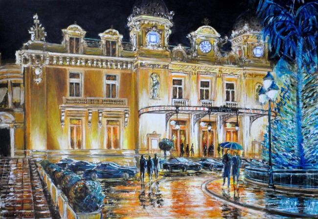 Peinture intitulée "Monte Carlo Le Casi…" par Daniel Barré, Œuvre d'art originale, Acrylique Monté sur Châssis en bois