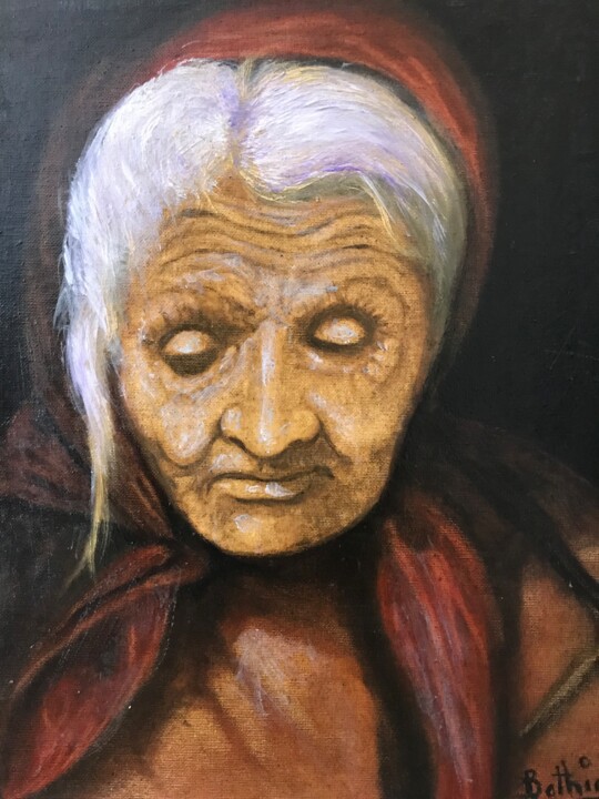 Painting titled "Mamie Blanche" by Daniel Bathiard, Original Artwork, Oil
