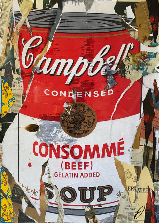 Collages getiteld "Soup" door Daniel Carena, Origineel Kunstwerk, Collages