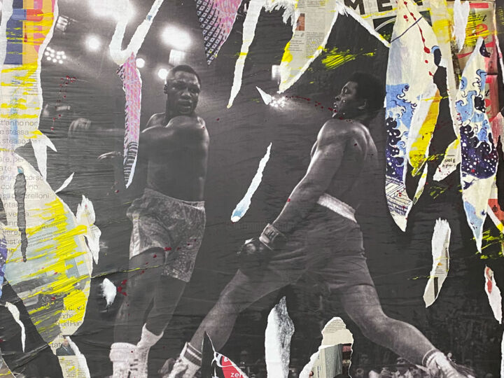 Collages titled "Ali Vs Frazier" by Daniel Carena, Original Artwork, Collages