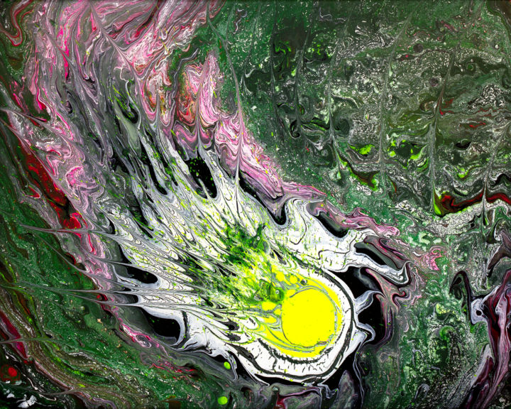 Peinture intitulée "Danny's Comet" par Daniel Clayton, Œuvre d'art originale, Acrylique