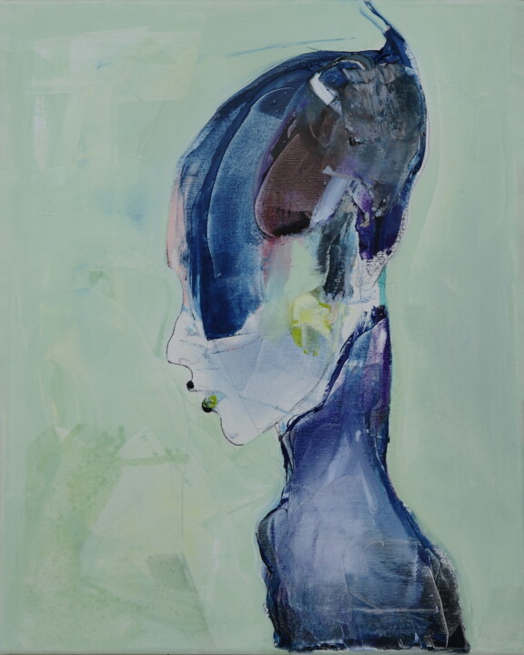 Картина под названием "In a vase" - Daniel Derderian, Подлинное произведение искусства, Масло Установлен на Деревянная рама…