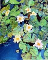 Painting titled "Nénuphar Blanc" by Daniel Dr. El Dan (Mdaniel), Original Artwork, Oil