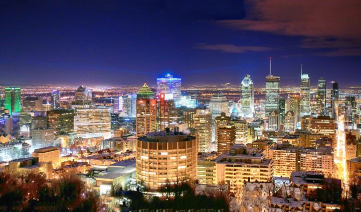 Photographie intitulée "nuit Montréal 1" par Daniel Fabre, Œuvre d'art originale, Photographie numérique
