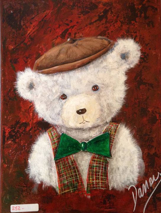 Painting titled "nounours" by Daniel Fontaine, Original Artwork, Acrylic