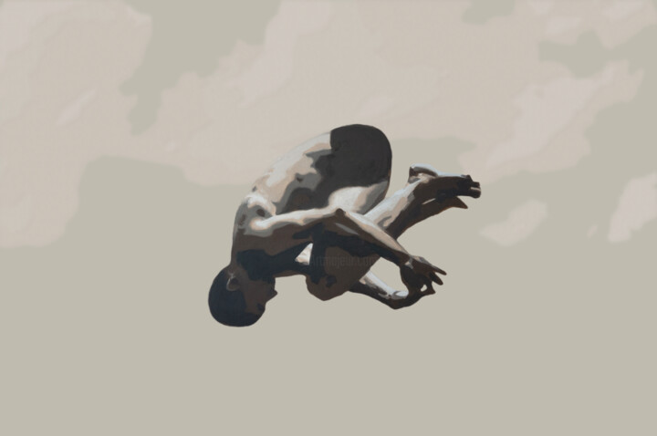 绘画 标题为“Somersault” 由Daniel Gibert, 原创艺术品, 油 安装在木质担架架上