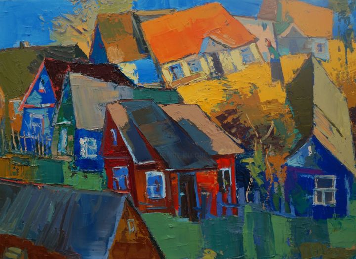 Painting titled "Podlasie. Autumn" by Daniel Gromacki, Original Art, Oil