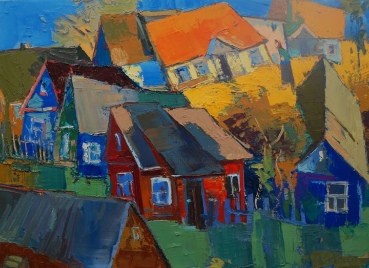 Painting titled "Podlasie. Autumn" by Daniel Gromacki, Original Artwork, Oil