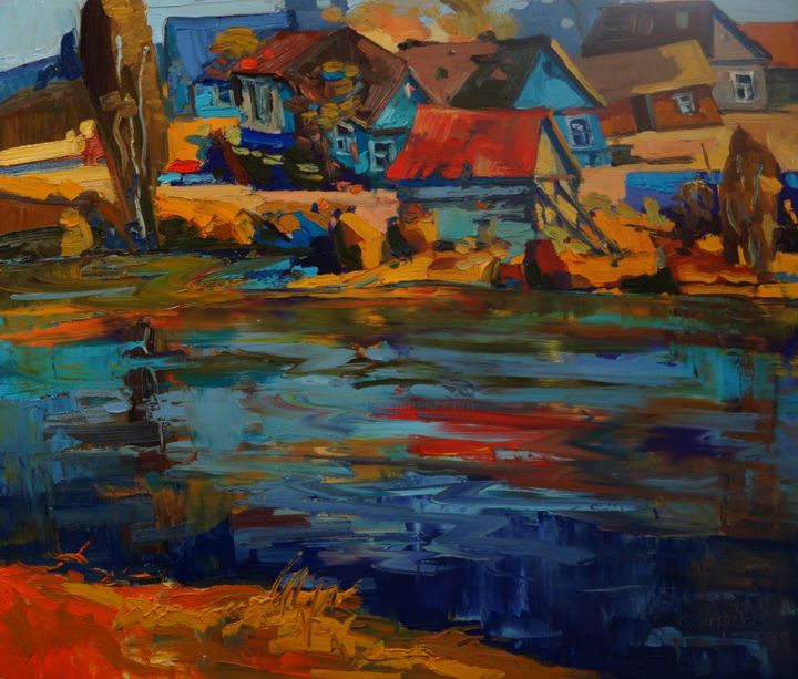 Painting titled "Moje Podlasie - Oct…" by Daniel Gromacki, Original Artwork, Oil