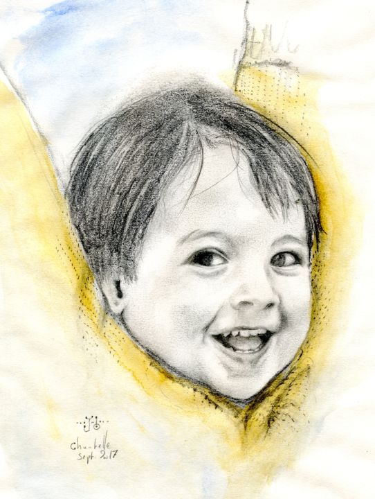 Drawing titled "Arthur.jpg" by Daniel Jacquinot, Original Artwork, Conté