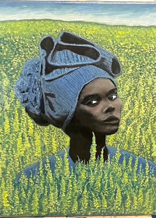Painting titled "Black and beautiful" by Flatty, Original Artwork, Oil