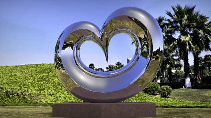 Скульптура под названием "Resonance#1" - Daniel Kei Wo, Подлинное произведение искусства, Нержавеющая сталь