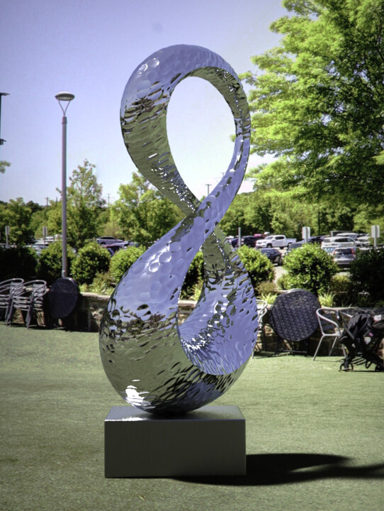 Sculpture titled "Spiral Nebula#6" by Daniel Kei Wo, Original Artwork, Stainless Steel