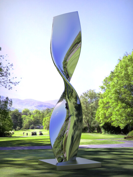Sculpture intitulée "Continuum#5" par Daniel Kei Wo, Œuvre d'art originale, Acier inoxydable