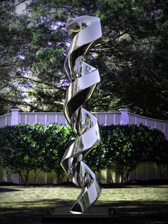 Sculpture titled "Continuum#9" by Daniel Kei Wo, Original Artwork, Stainless Steel