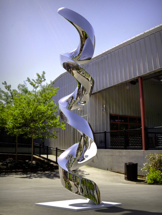 Sculpture intitulée "Continuum#10" par Daniel Kei Wo, Œuvre d'art originale, Acier inoxydable