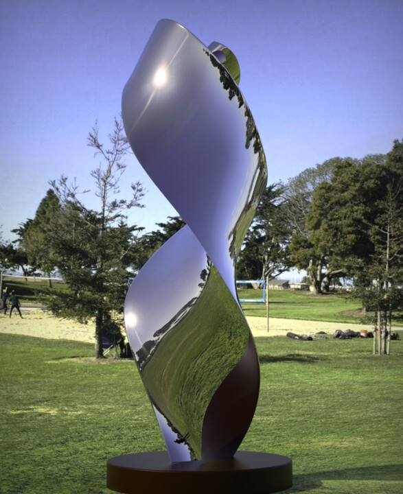 Escultura titulada "Continuum#11" por Daniel Kei Wo, Obra de arte original, Acero inoxidable