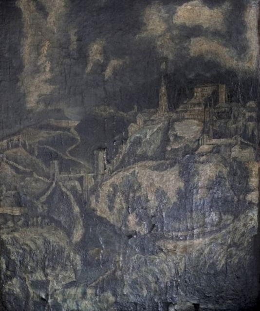 Painting titled "VISTA DE TOLEDO" by Daniel Luna Pinzón, Original Artwork, Oil