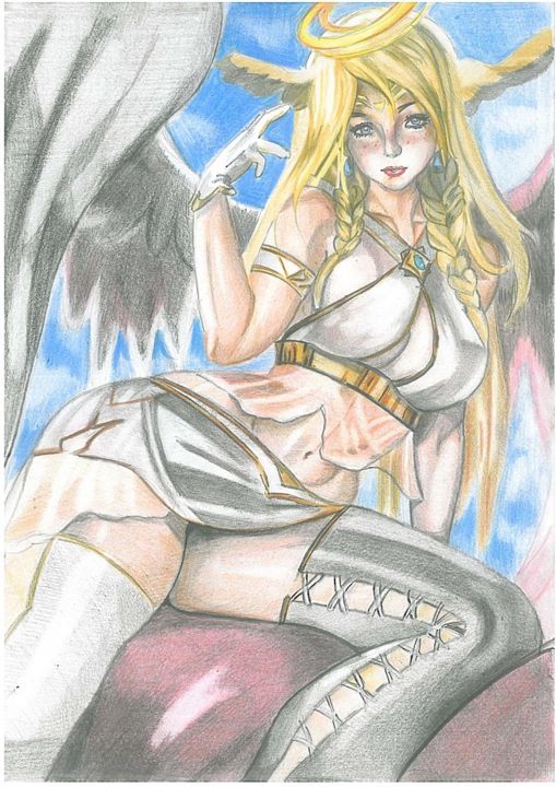 Drawing titled "#Angel" by Daniel Marian, Original Artwork, Pencil