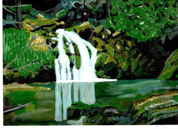 Painting titled "cascada-en-la-espes…" by Daniel Mazzochi, Original Artwork