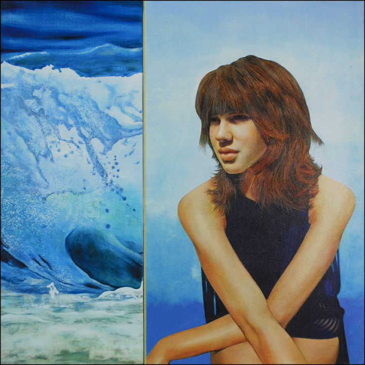 Painting titled "lost in the mists o…" by Daniel Moline, Original Art, Oil Mounted on Other rigid panel