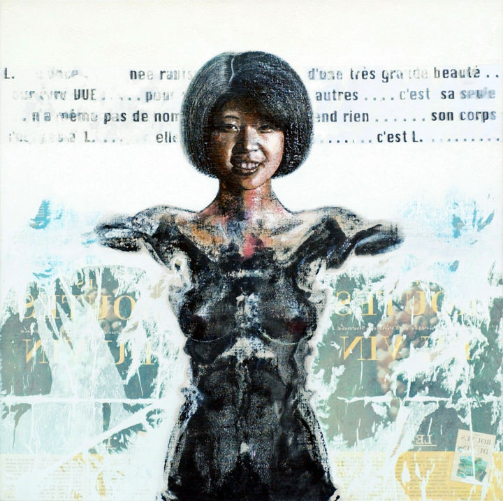 Schilderij getiteld "le noir ne prouve r…" door Daniel Moline, Origineel Kunstwerk, Olie