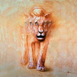 Peinture intitulée "Quantic lionne" par Daniel Monic, Œuvre d'art originale