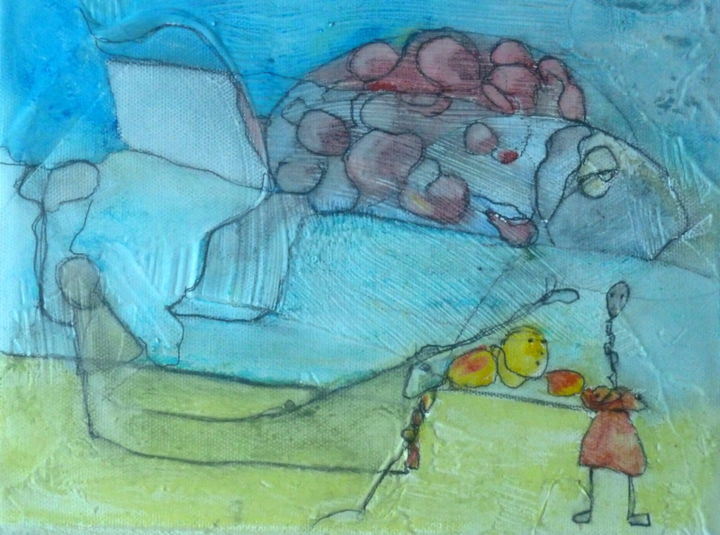 Pintura titulada "Le Merlan verruqueux" por Daniel Palumbo, Obra de arte original, Acrílico