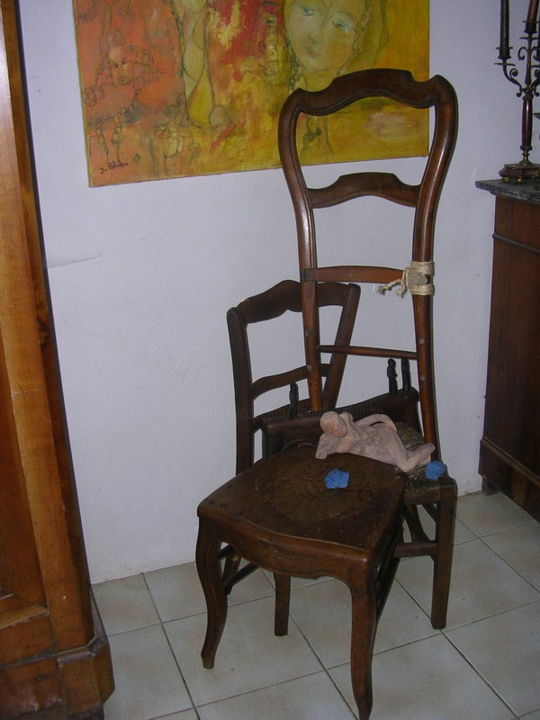 Escultura intitulada "la chaise du salon…" por Daniel Palumbo, Obras de arte originais