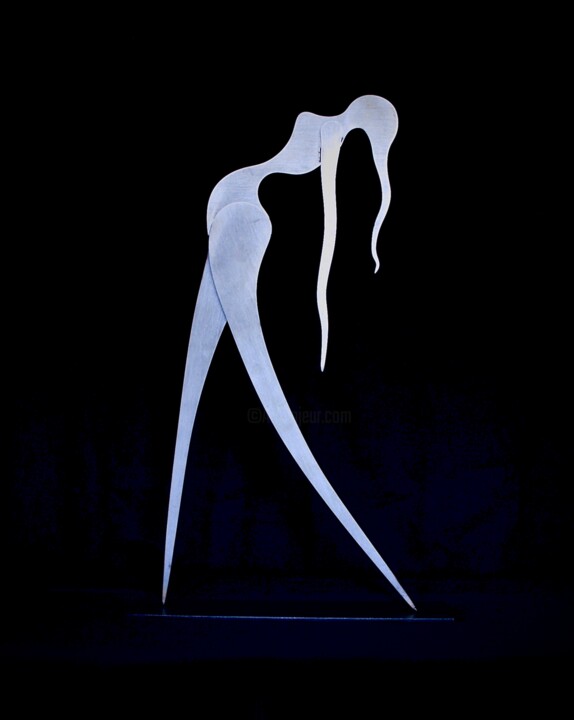Sculpture titled "souplesse" by Daniel Perreu, Original Artwork, Stainless Steel