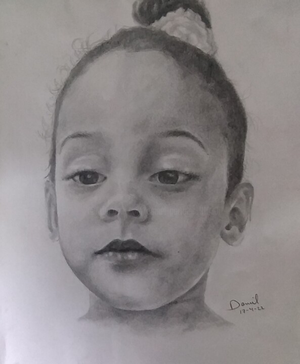 Drawing titled "My princess" by Daniel Portales, Original Artwork, Pencil