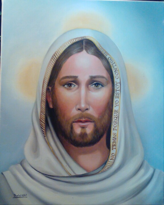 Peinture intitulée "Cristo 2" par Daniel Siri, Œuvre d'art originale, Huile Monté sur Panneau de bois