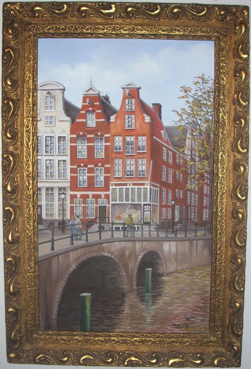 Peinture intitulée "Amsterdam" par Daniel Siri, Œuvre d'art originale, Huile