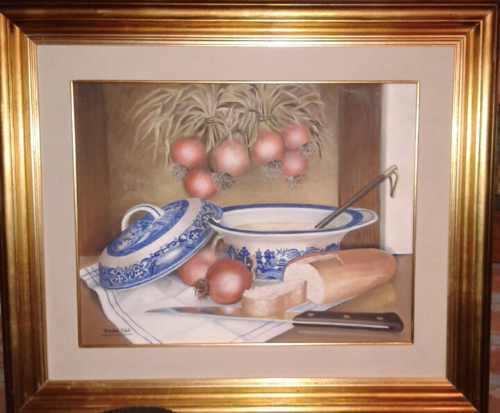 Картина под названием "Sopa de Cebollas" - Daniel Siri, Подлинное произведение искусства, Масло