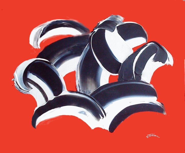 Malerei mit dem Titel "FROID ET CHAUD" von Daniel Toublanc, Original-Kunstwerk, Acryl