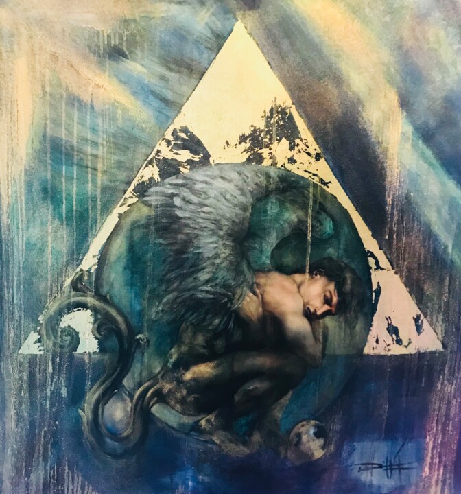 Pintura intitulada "Sphinx" por Daniel Victor, Obras de arte originais, Óleo