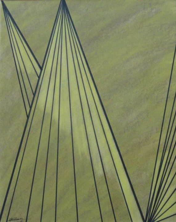 Painting titled "lignes-vertes.jpg" by Daniel Vigneron, Original Artwork
