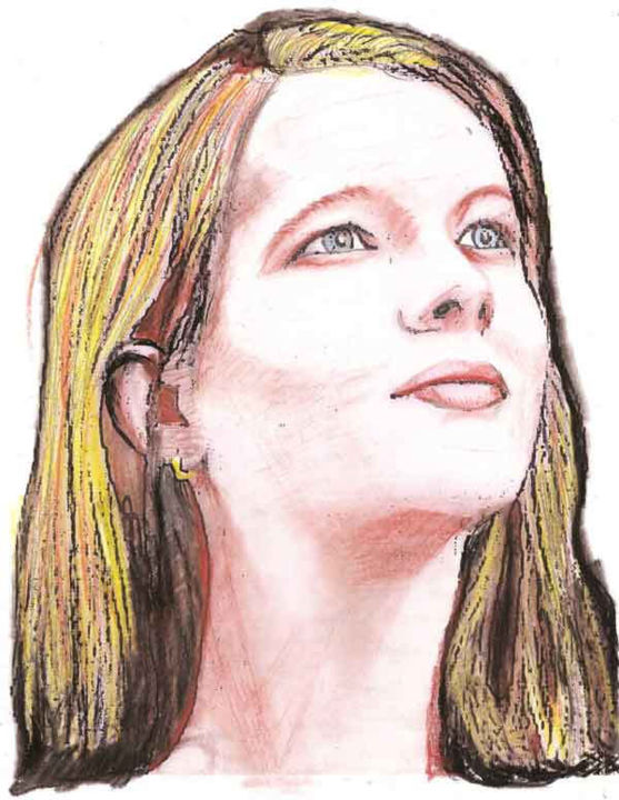 Dessin intitulée "Face da Esperança" par Daniel Vinhas, Œuvre d'art originale, Crayon