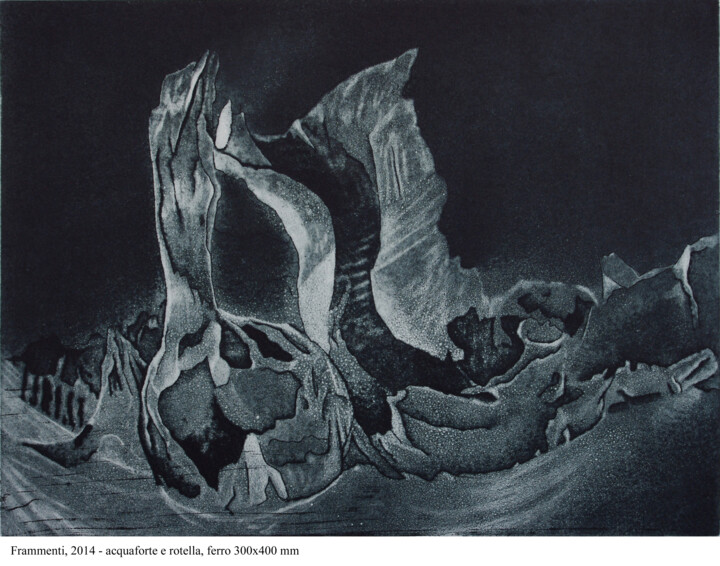Incisioni, stampe intitolato "frammenti.jpg" da Daniela Cataldi, Opera d'arte originale, Acquaforte