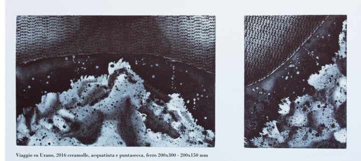 Отпечатки и Гравюры под названием "viaggio-su-urano.jpg" - Daniela Cataldi, Подлинное произведение искусства, гравюра