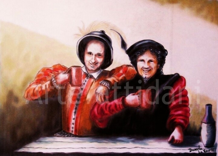 Pittura intitolato "Emiliano e Graziano" da Daniela La Rovere, Opera d'arte originale, Pittura digitale