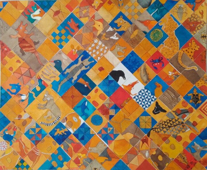 Colagens intitulada "Fragmentación" por Daniela Cuellar, Obras de arte originais, Tinta