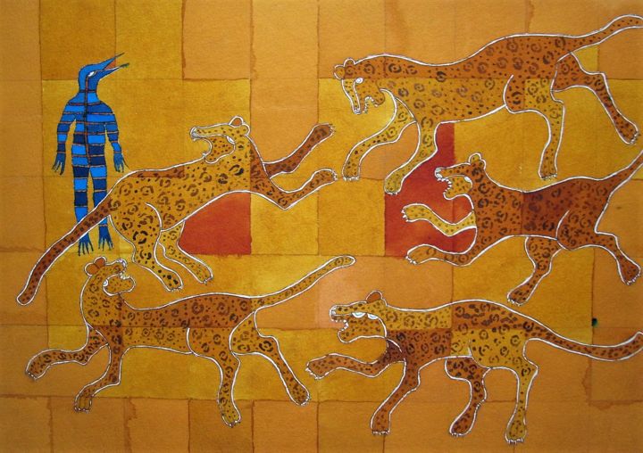 Pintura titulada "De la serie Hombres…" por Daniela Cuellar, Obra de arte original, Tinta