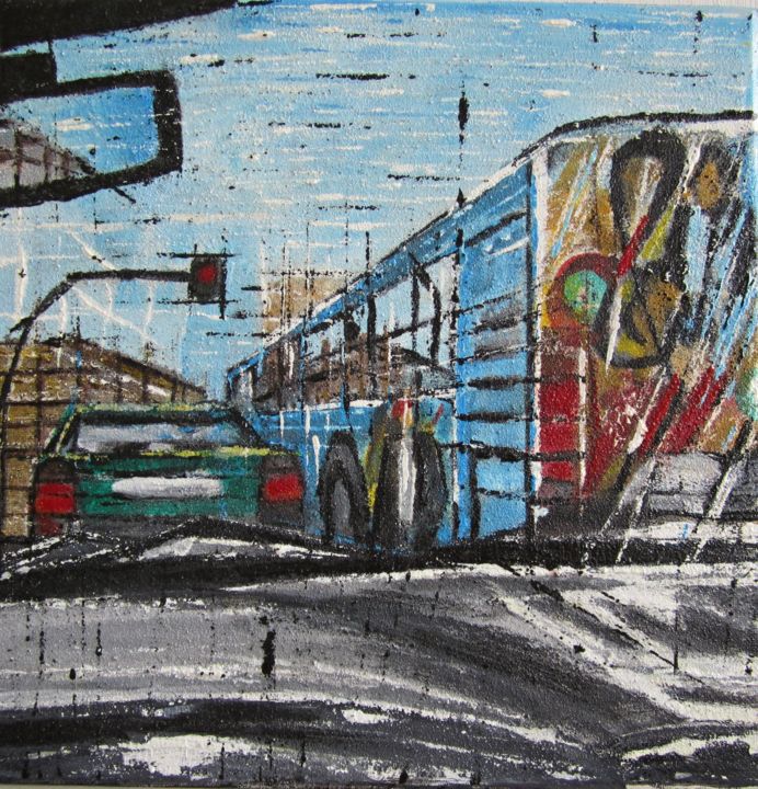 Painting titled "Al semafero" by Daniela Foschi, Original Art, Acrylic