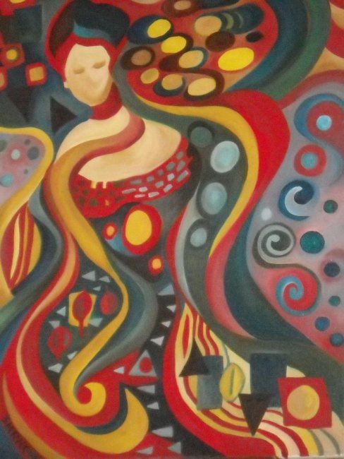 Картина под названием "Klimt's Cousin" - Daniela Safrankova, Подлинное произведение искусства, Масло