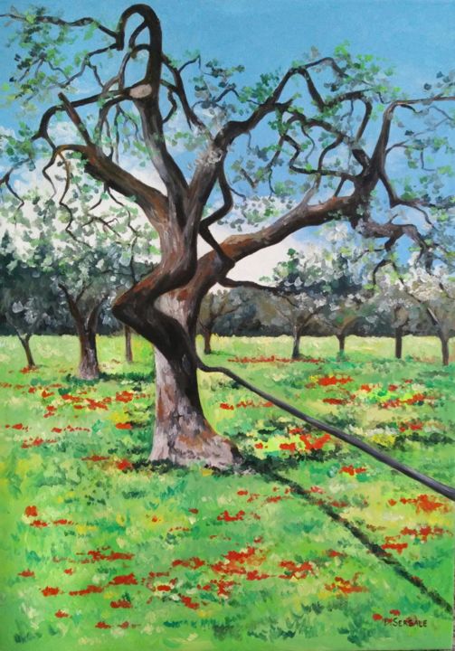 Painting titled ""campagna barese" o…" by Daniela Sersale, Original Artwork, Oil