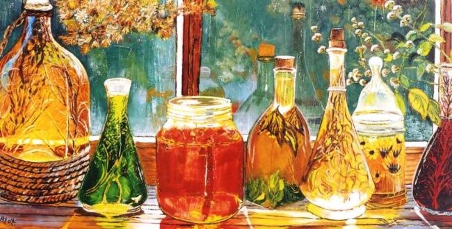 Peinture intitulée "Huiles et aromates" par Kévin Blot, Œuvre d'art originale