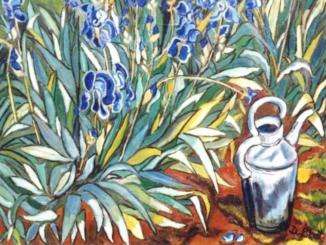 Pintura intitulada "Les iris" por Kévin Blot, Obras de arte originais, Óleo
