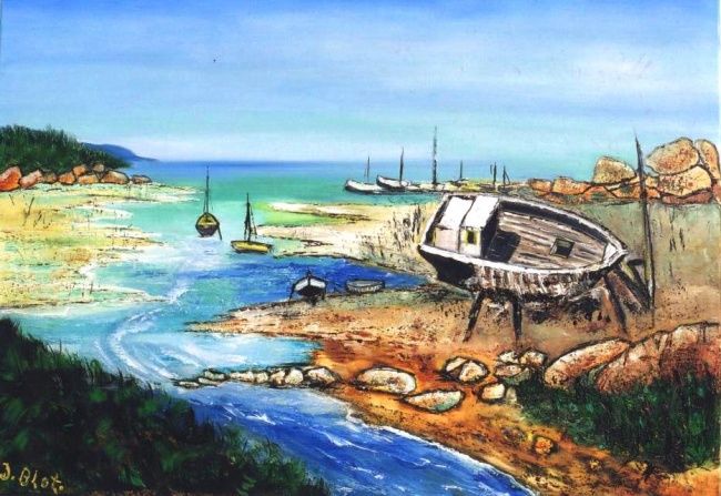 Peinture intitulée "Le petit estuaire" par Kévin Blot, Œuvre d'art originale
